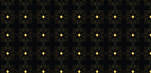 Arabic ornamental gold seamless pattern design