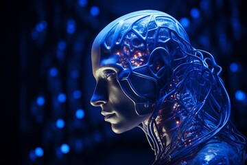 Obraz premium A Canvas of Connections: Visualizing the Interplay Between Brain Neural Energy and the Human Canvas