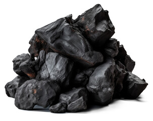 Coal isolated on transparent or white background, png
