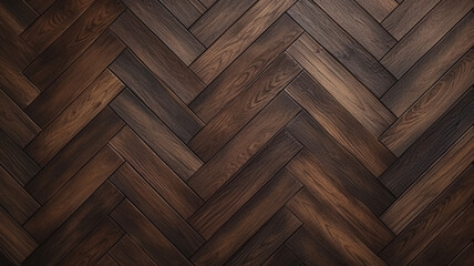 dark oak wooden floor background. - Herringbone pattern. - obrazy, fototapety, plakaty