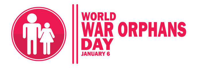 World War Orphans Day Vector illustration. January 6. Holiday concept. Template for background, banner, card, poster with text inscription.