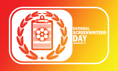 National Screenwriters Day. Vector illustration. January 5. Suitable for greeting card, poster and banner.