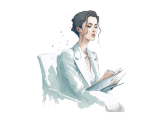 Dad and Daughter, Watercolor design, Father's day vector illustration