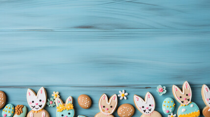 Easter sugar cookies decorated with royal icing - obrazy, fototapety, plakaty