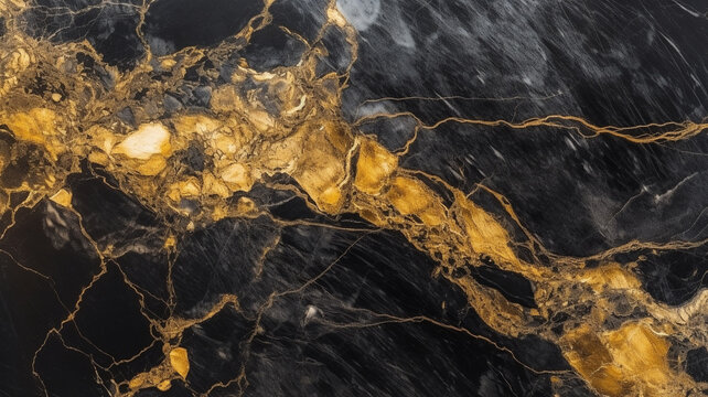 texture and detail of a black and gold marble