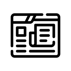 digital newspaper line icon