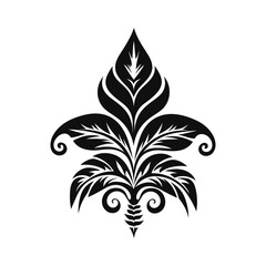 Minimalist abstract leaf with ornament.