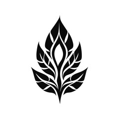Minimalist abstract leaf with ornament.
