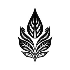 Minimalist abstract leaf with ornament.