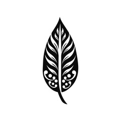Minimalist abstract leaf with ornament.