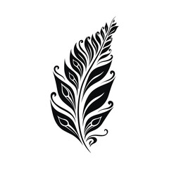 Obraz premium Minimalist abstract leaf with ornament.