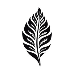 Obraz premium Minimalist abstract leaf with ornament.