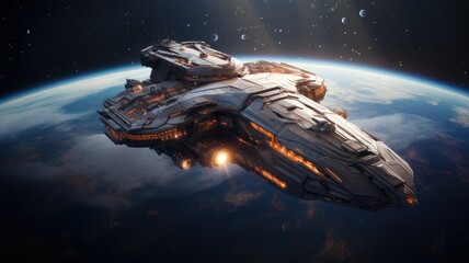 Spaceship in space