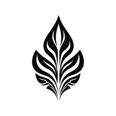 Minimalist abstract leaf with ornament.