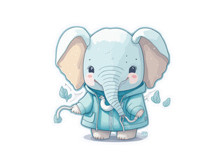 Watercolor Cute Baby Elephant Png Clip Art
