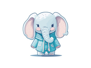 Watercolor Cute Baby Elephant Png Clip Art
