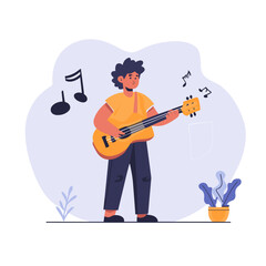 musician with guitar _ 2d illustration _ vector music illustration _ graphics illustration 