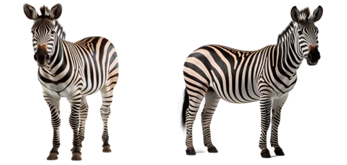 Foto op Aluminium zebra png. zebras png. set of two zebras isolated png © Divid