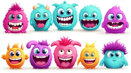 Fototapeta premium set of funny cartoon monsters