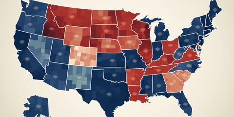 USA modern minimalistic map