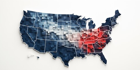Fototapeta premium USA modern minimalistic map