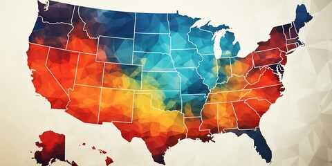USA modern minimalistic map