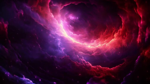 A fiery ayst sun, burning bright and hot in the center of a swirling galaxy. Its intense heat and energy give off powerful waves of light, igniting the darkness in a vibrant purple glow.