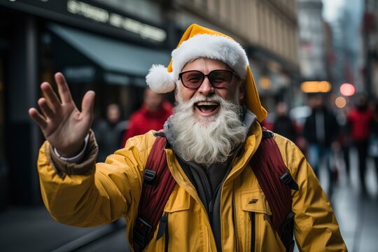Alternative and rocker Santa Claus, less traditional image.