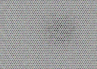 modern hexagonal pattern design featuring interior checkered color cells on a white space - 676313178