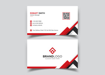 Modern Double-sided Business Card Template. Flat Design Vector Stationery Design