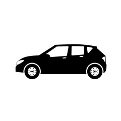 Hatchback car icon vector. Crossover car silhouette for icon, symbol or sign. Hatchback car graphic resource for transportation or automotive
