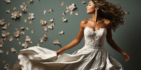 portrait of a model in a wedding dress