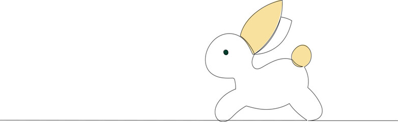 rabbit, hare sketch, continuous line drawing, vector