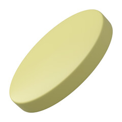 Yellow Pill, 3d Rendering