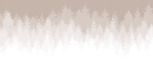 Forest background Winter landscape with snowy fir forest Pine - obrazy, fototapety, plakaty