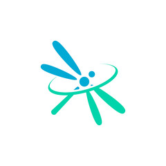 Dragonfly logo icon isolated on transparent background