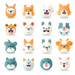 Animal Icons and Stickers Generated by AI