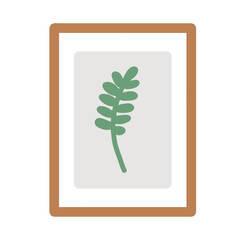 set of green leaves frame interior