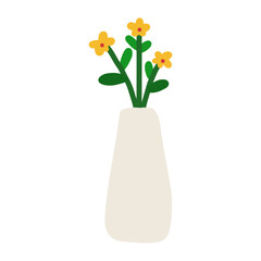 vase with yellow flowers