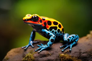 Afwasbaar fotobehang A colorful rainforest poison dart frog. © tong2530