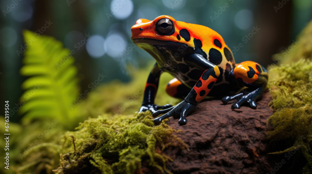 Wall mural a colorful rainforest poison dart frog.