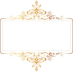 Vintage Gold Border Frame with Retro Ornament