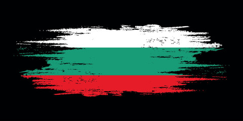 Bulgarian brush flag, Bulgarian flag brush watercolor flag design element - obrazy, fototapety, plakaty
