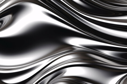 Fototapeta Glam Metal Texture Background. Shiny Chrome Liquid Metal
