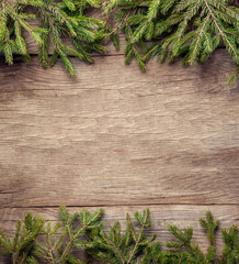 Christmas Tree on wooden background