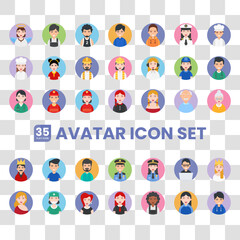 35 Avatar Job professions Icon color full