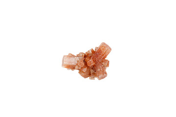 aragonite mineral stone macro on white background
