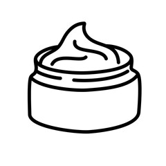 Moisture cream icon. Skin care line icon. Outline signs for skincare products property. Editable Stroke. Vector Illustration 