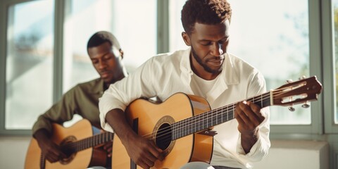 men playing guitars