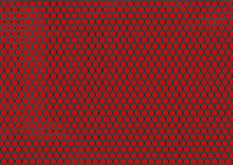 Abstract pattern of a black grid with stylized sinuous lines forming the hexagonal cells against a red gradient background - 676325131